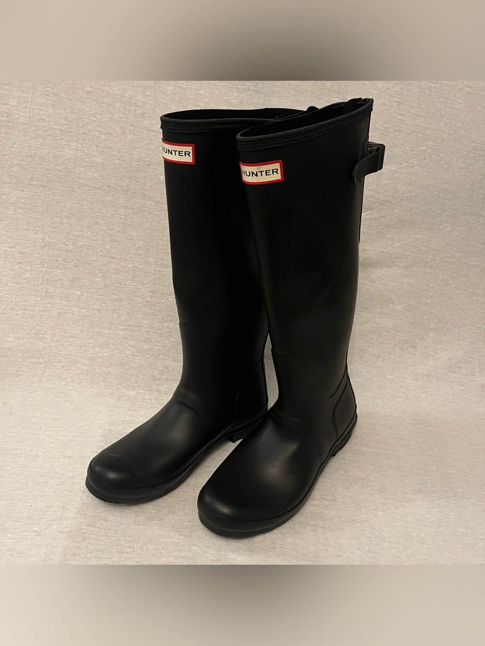 Hunter Original Tall Adjustable Back Black Rubber Rain Boots